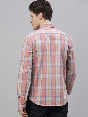 pink checkered casual shirt - 17594786 - Standard Image - 3