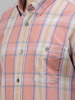 pink checkered casual shirt - 17594786 - Standard Image - 5