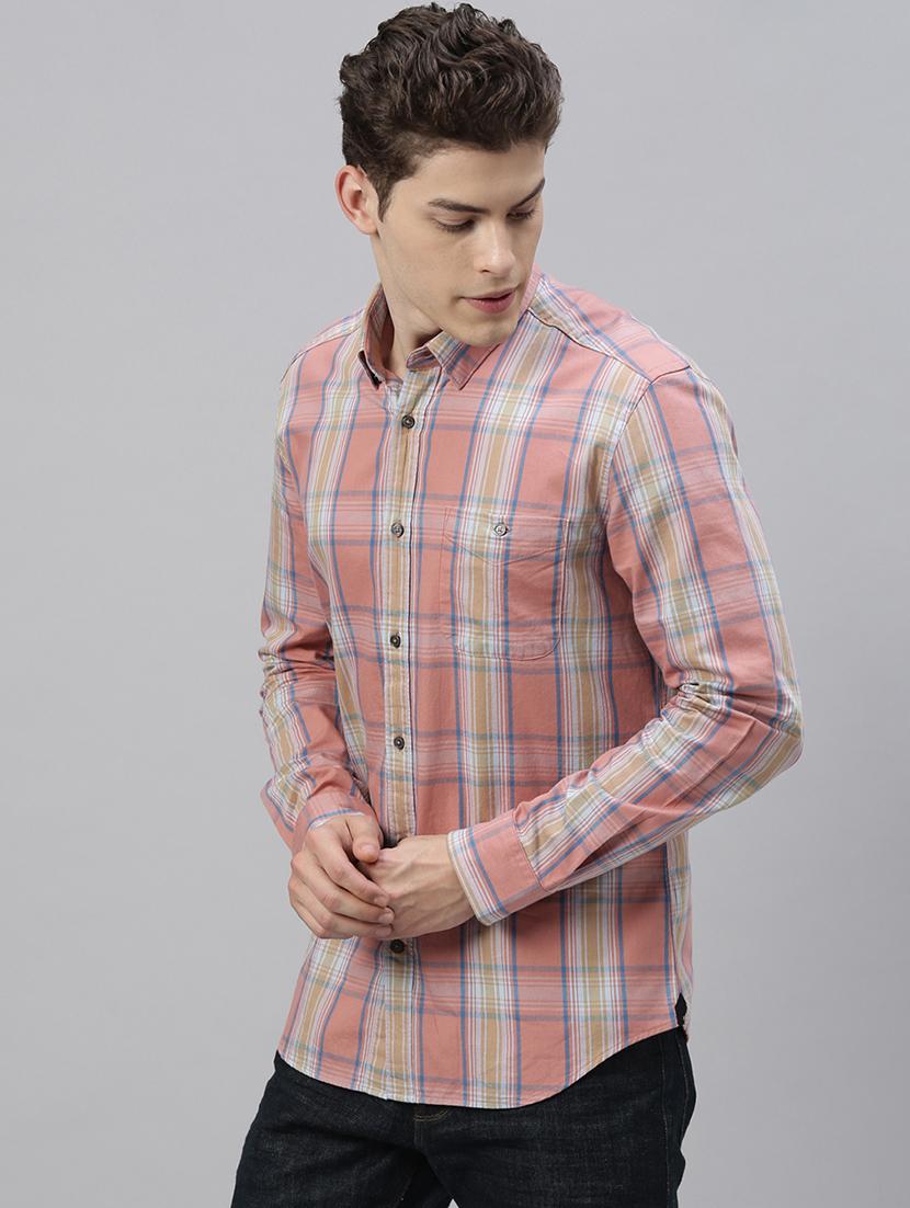 pink checkered casual shirt - 17594786 - Zoom Image - 2