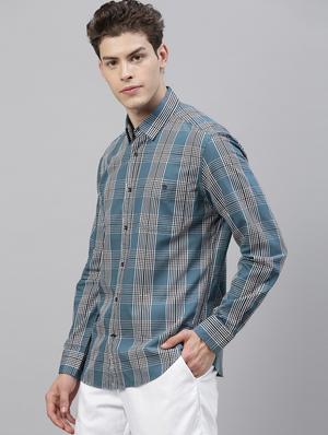blue checkered casual shirt - 17594815 - Standard Image - 2