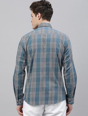 blue checkered casual shirt - 17594815 - Standard Image - 3