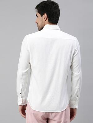white solid casual shirt - 17594829 - Standard Image - 3