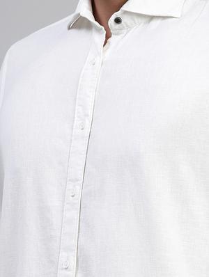 white solid casual shirt - 17594829 - Standard Image - 5