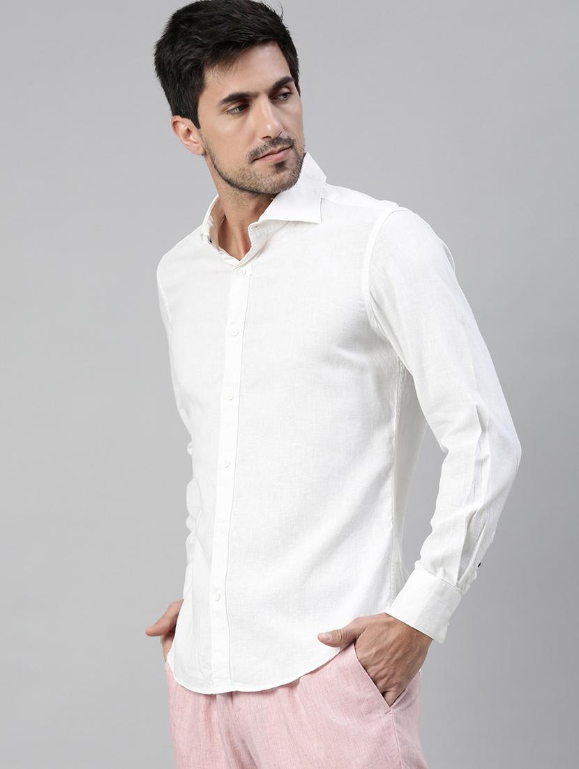 white solid casual shirt - 17594829 - Zoom Image - 2