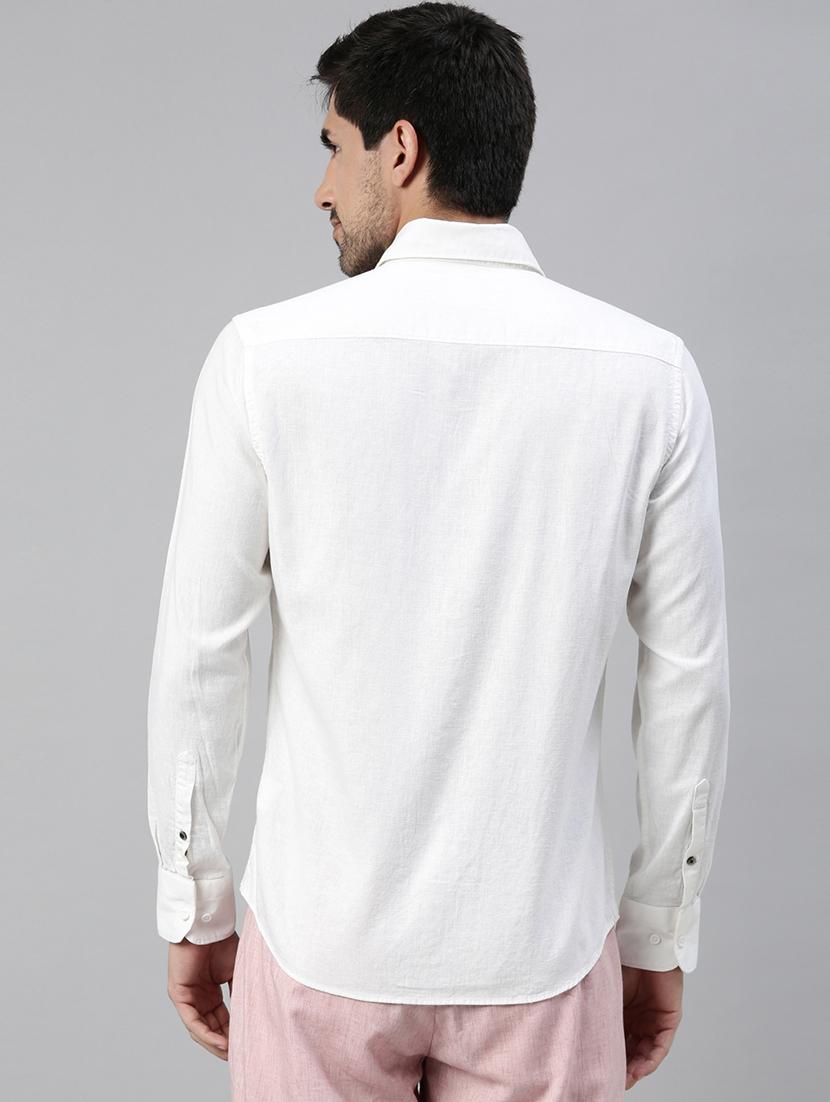 white solid casual shirt - 17594829 - Zoom Image - 3
