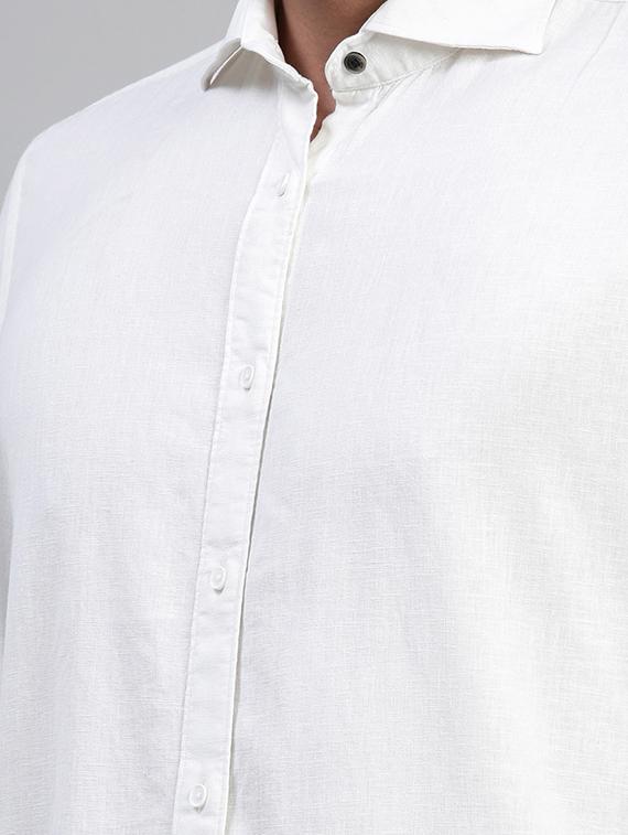 white solid casual shirt - 17594829 - Zoom Image - 5