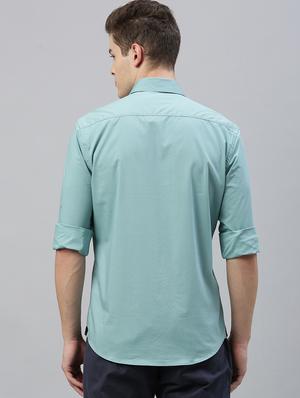 green solid casual shirt - 17594890 - Standard Image - 3