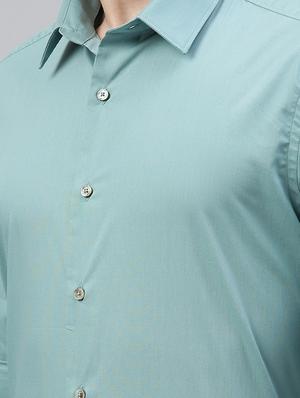 green solid casual shirt - 17594890 - Standard Image - 5