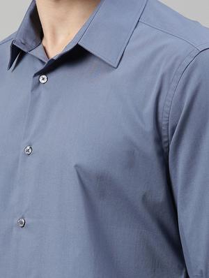 blue solid casual shirt - 17594892 - Standard Image - 5