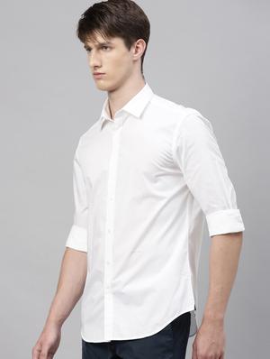 white solid casual shirt - 17594918 - Standard Image - 2
