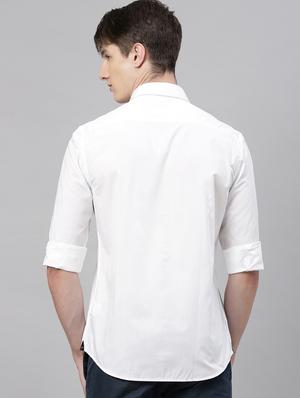 white solid casual shirt - 17594918 - Standard Image - 3