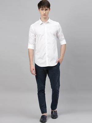 white solid casual shirt - 17594918 - Standard Image - 4