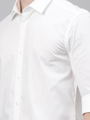 white solid casual shirt - 17594918 - Standard Image - 5