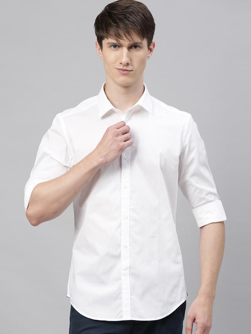 white solid casual shirt - 17594918 - Zoom Image - 1