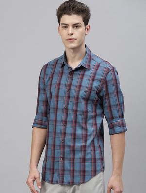 blue checkered casual shirt - 17594924 - Standard Image - 2