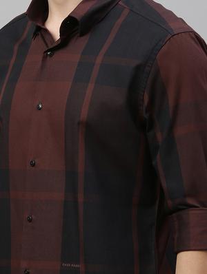 brown checkered casual shirt - 17594935 - Standard Image - 5