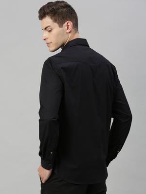 black solid casual shirt - 17594946 - Standard Image - 3