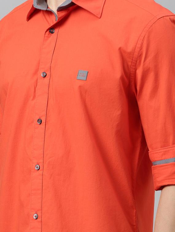 orange solid casual shirt - 17594949 - Zoom Image - 5