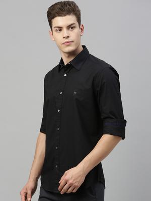 black solid casual shirt - 17594954 - Standard Image - 2