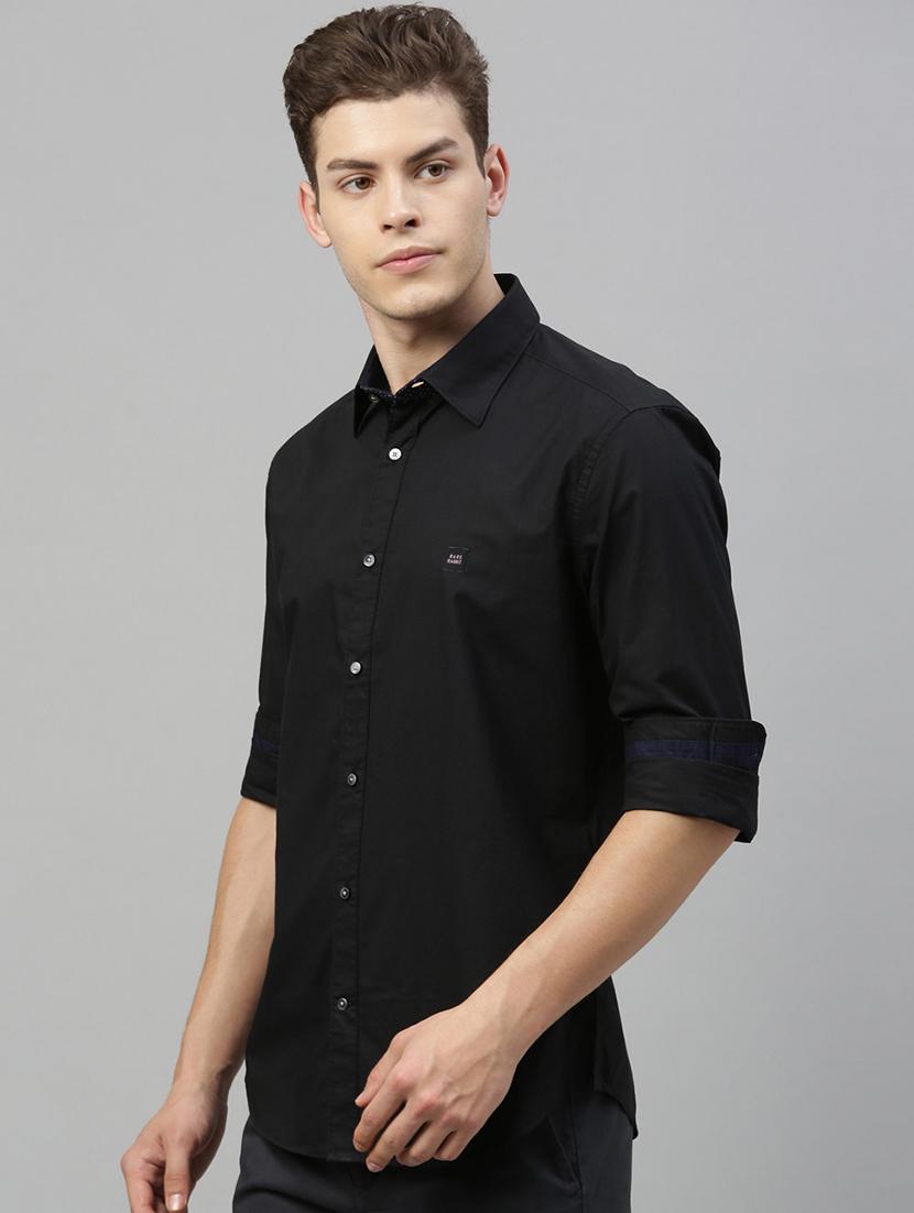 black solid casual shirt - 17594954 - Zoom Image - 2