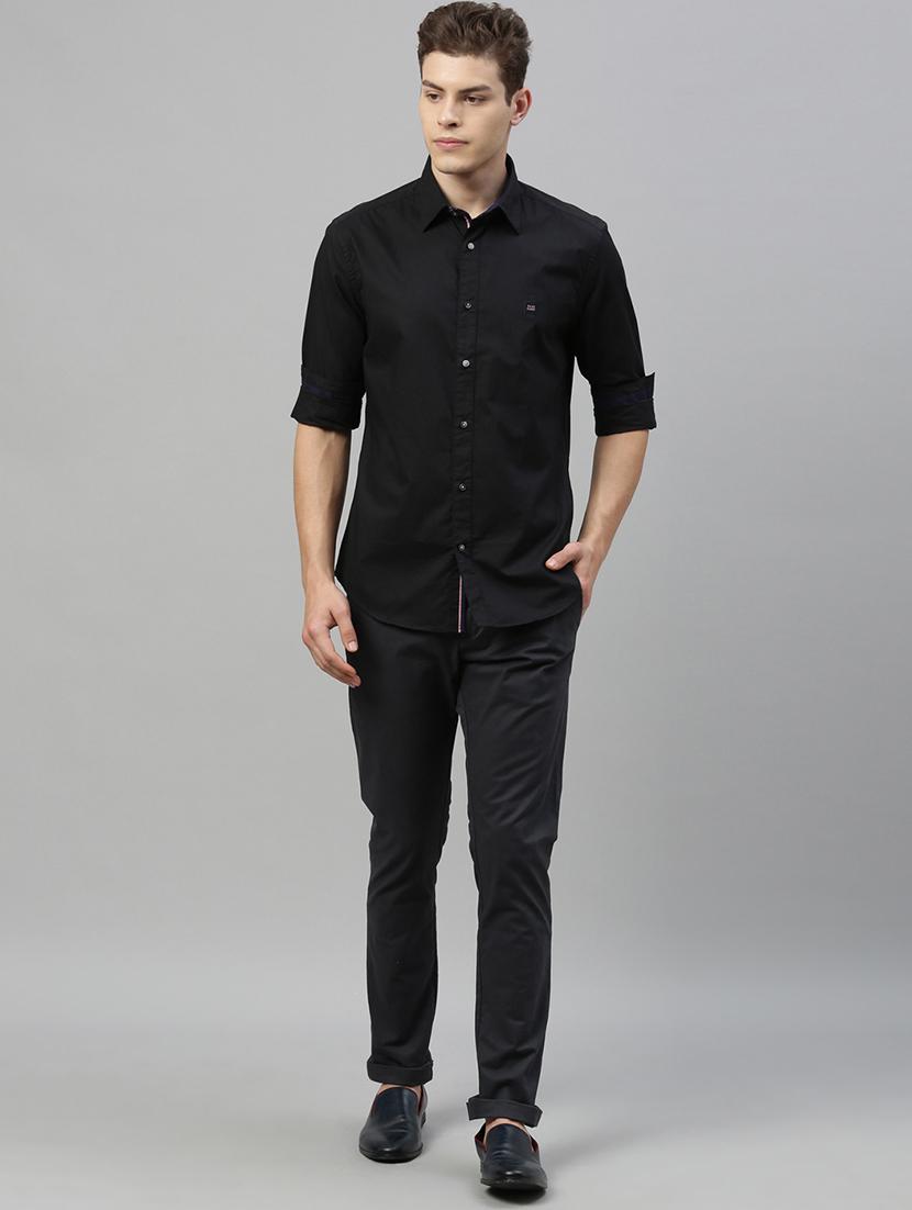 black solid casual shirt - 17594954 - Zoom Image - 4