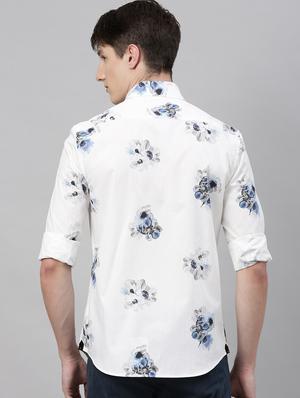 white floral print casual shirt - 17594997 - Standard Image - 3