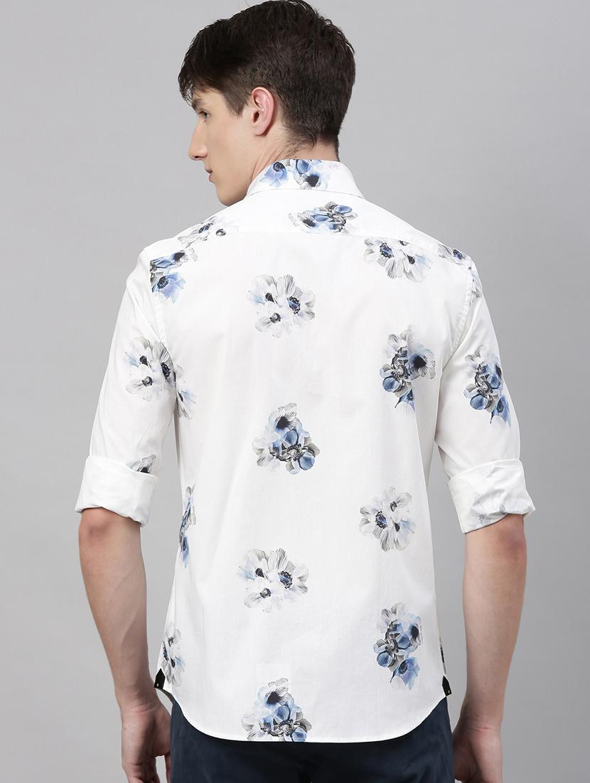 white floral print casual shirt - 17594997 - Zoom Image - 3