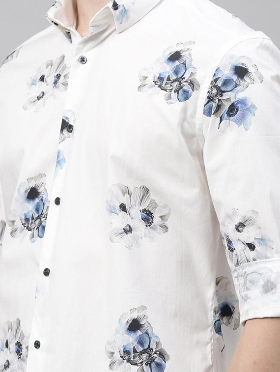 white floral print casual shirt - 17594997 - Zoom Image - 5