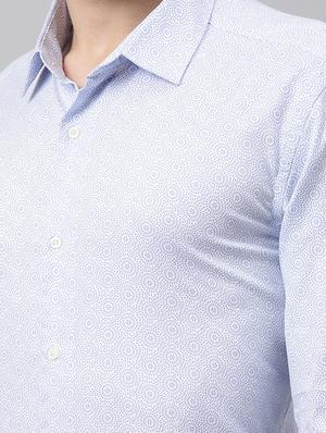 blue printed casual shirt - 17595010 - Standard Image - 5
