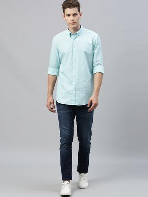 light blue striped casual shirt - 17595013 - Standard Image - 4
