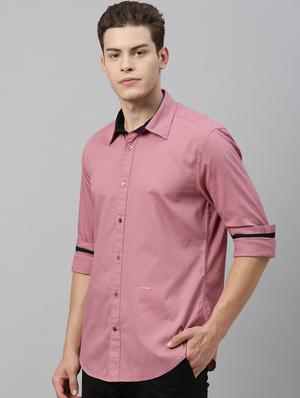 pink solid casual shirt - 17595022 - Standard Image - 2
