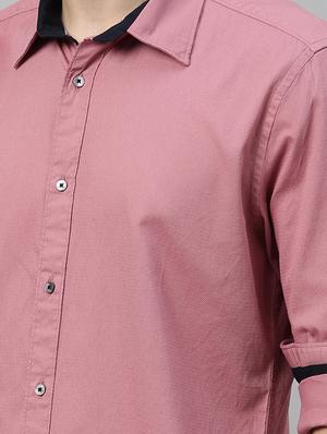 pink solid casual shirt - 17595022 - Standard Image - 5