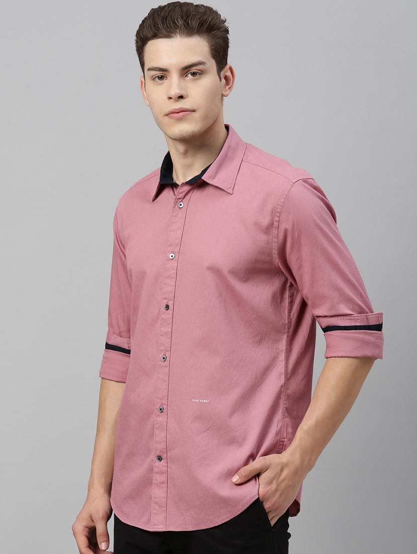 pink solid casual shirt - 17595022 - Zoom Image - 2