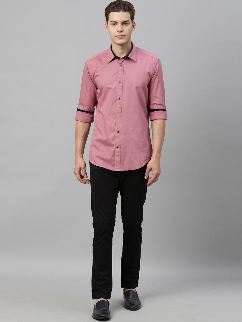 pink solid casual shirt - 17595022 - Zoom Image - 4