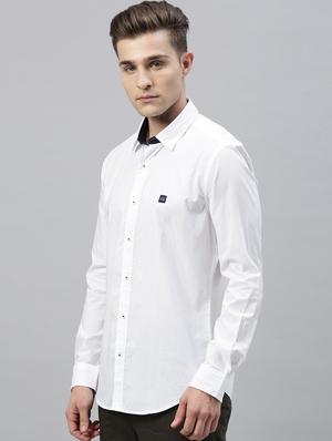 white solid casual shirt - 17595027 - Standard Image - 2