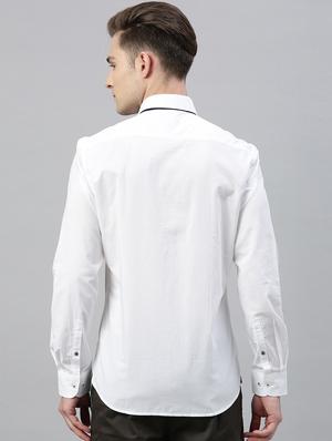 white solid casual shirt - 17595027 - Standard Image - 3