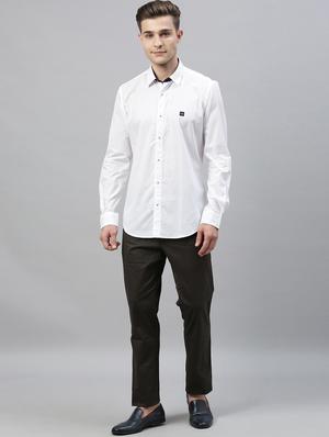 white solid casual shirt - 17595027 - Standard Image - 4