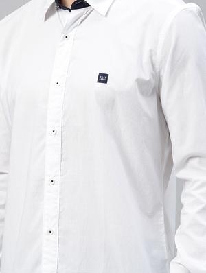 white solid casual shirt - 17595027 - Standard Image - 5