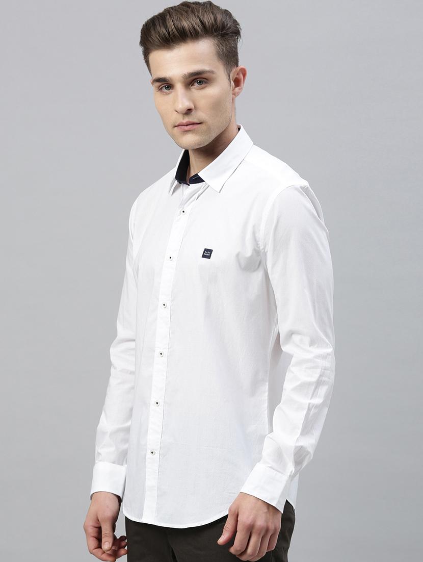 white solid casual shirt - 17595027 - Zoom Image - 2