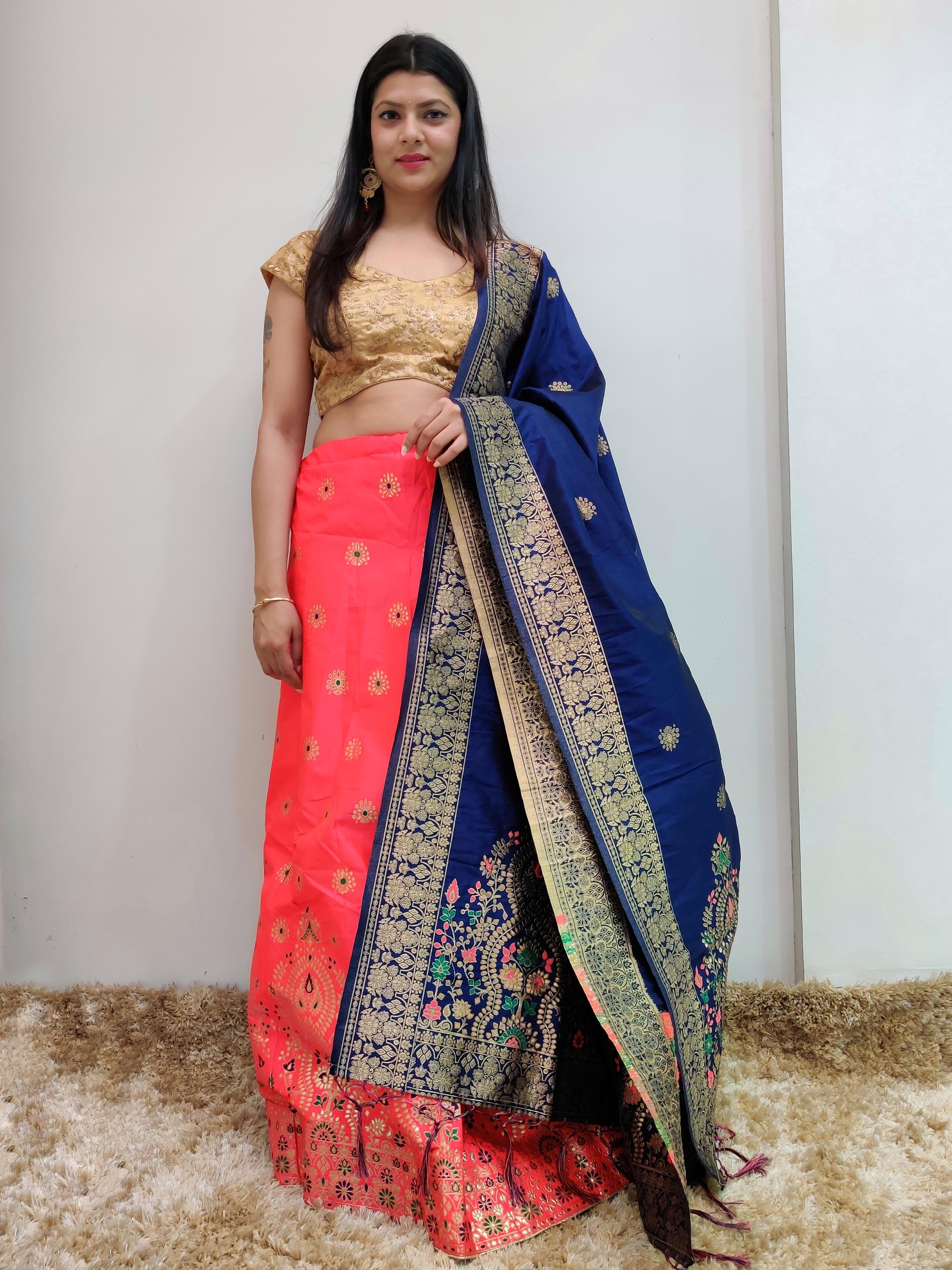 banarsi silk lehenga set - 17595096 - Zoom Image - 1