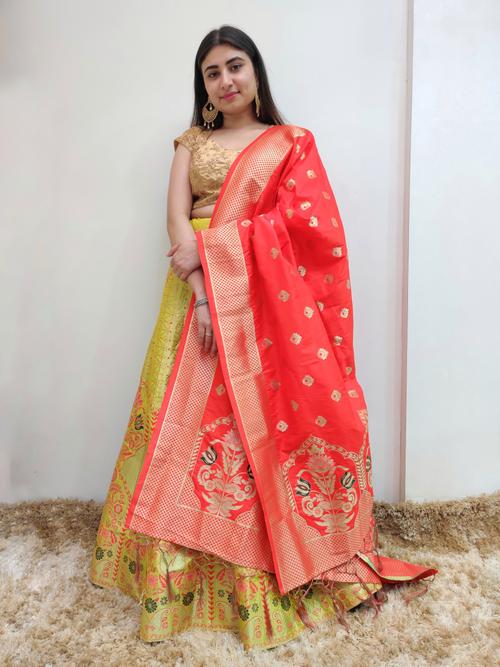 banarsi silk lehenga set - 17595097 - Standard Image - 1