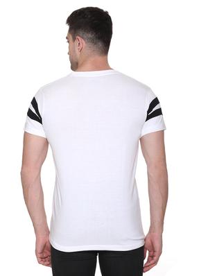 white cut & sew taped t-shirt - 17595136 - Standard Image - 3