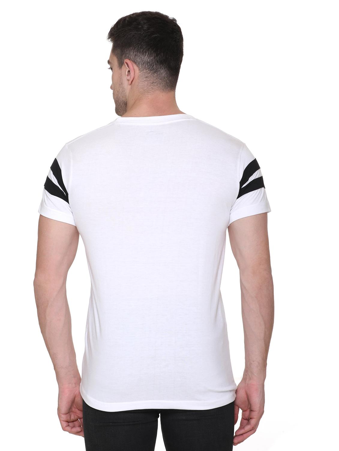 white cut & sew taped t-shirt - 17595136 - Zoom Image - 3
