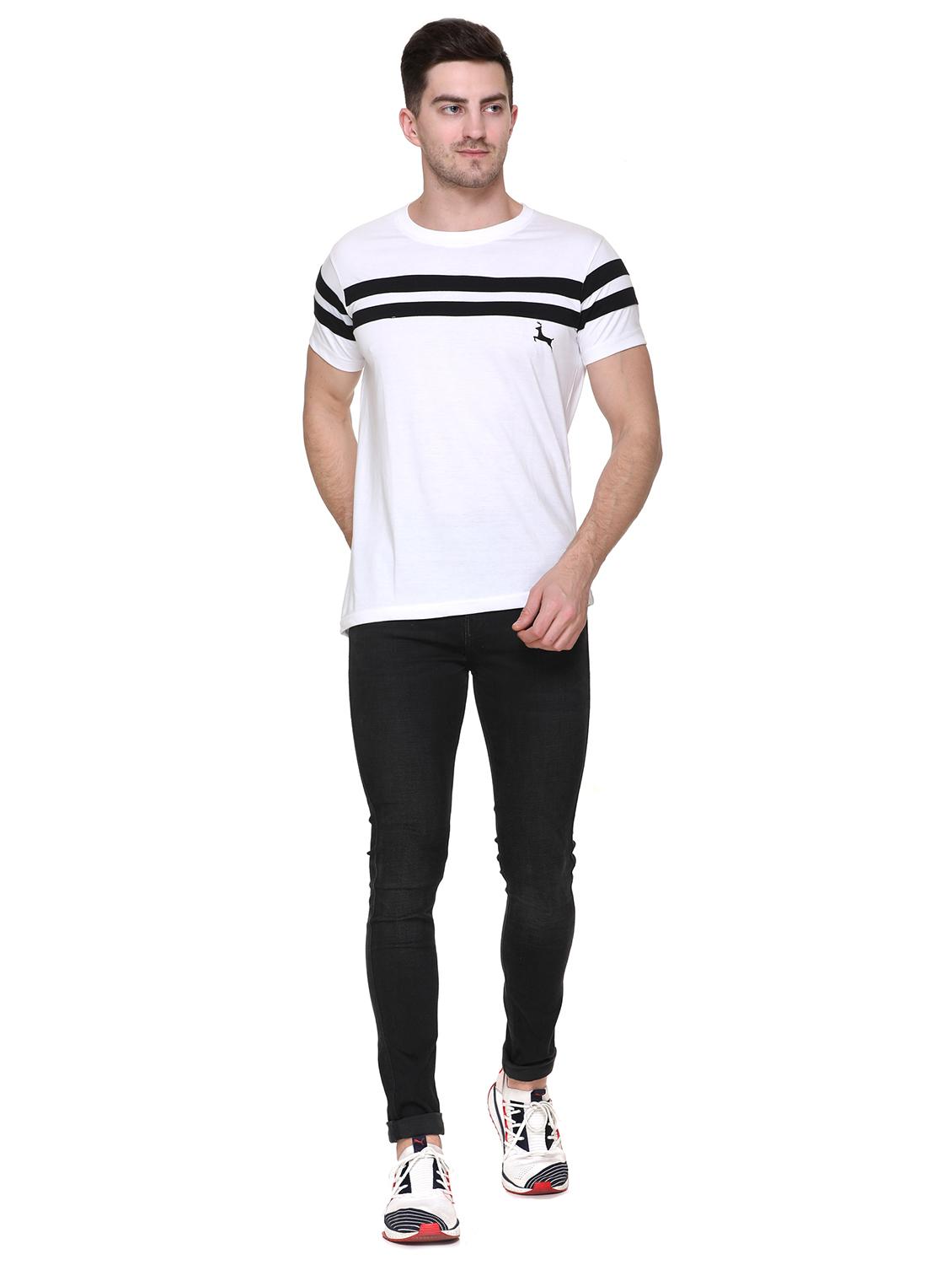 white cut & sew taped t-shirt - 17595136 - Zoom Image - 4