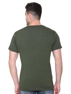 olive green striped cut & sew t-shirt - 17595138 - Standard Image - 3