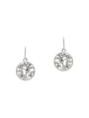 white metal drop earring - 17595699 - Standard Image - 2