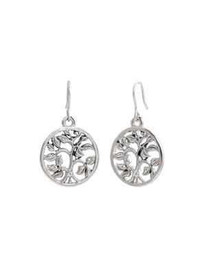 white metal drop earring - 17595699 - Standard Image - 3