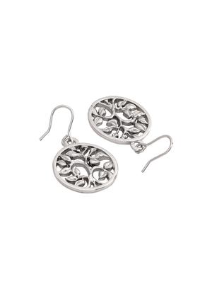 white metal drop earring - 17595699 - Standard Image - 4
