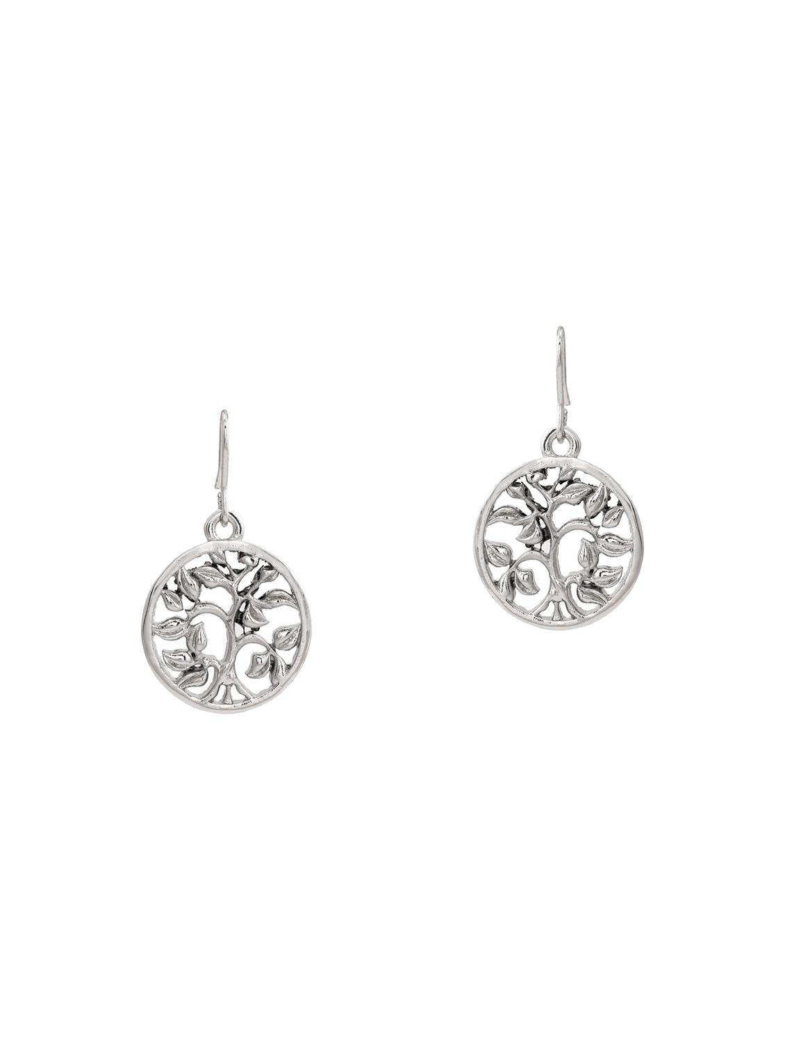 white metal drop earring - 17595699 - Zoom Image - 2