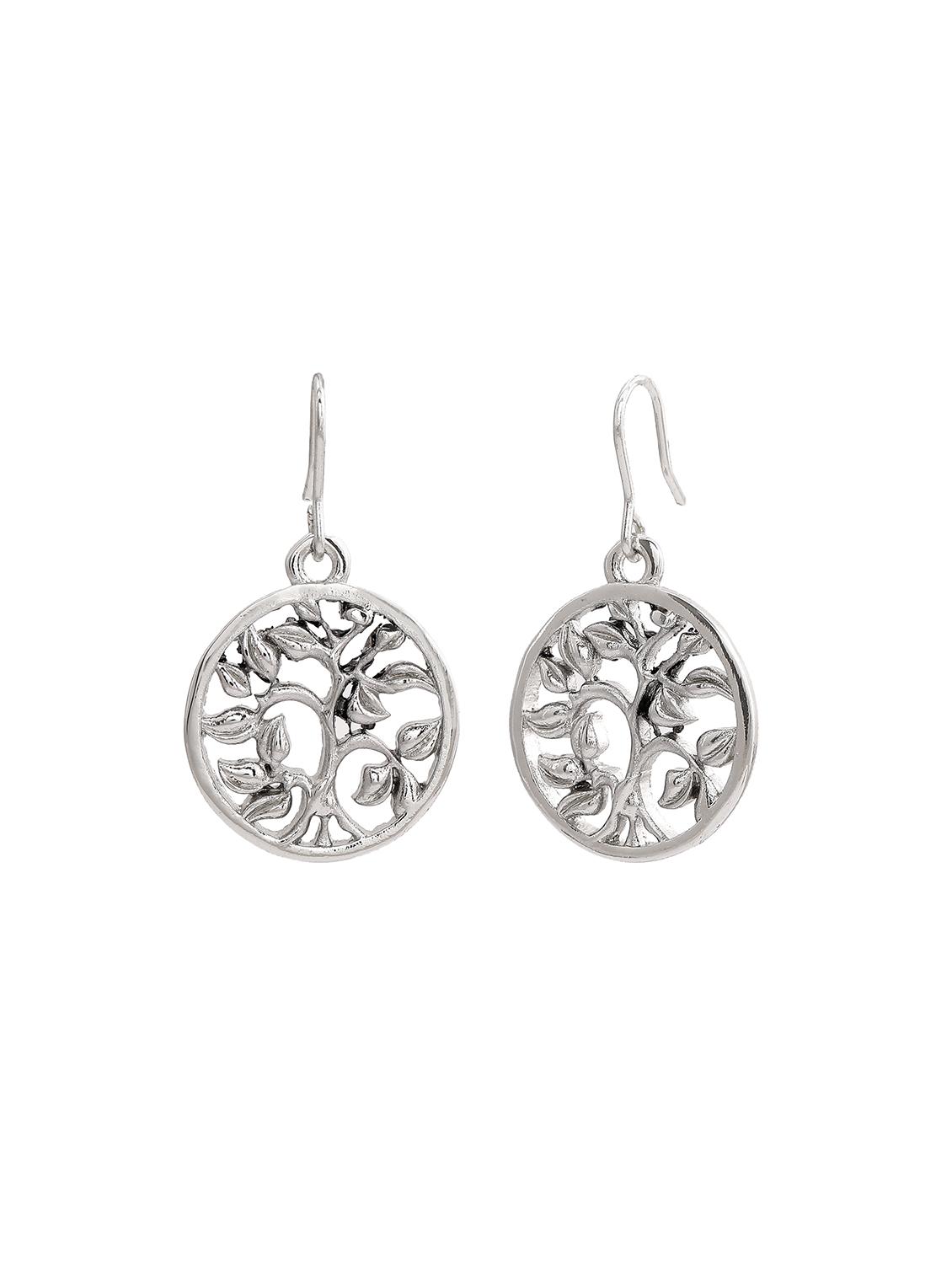 white metal drop earring - 17595699 - Zoom Image - 3